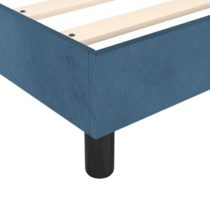 Κρεβάτι Boxspring με Στρώμα Σκούρο Μπλε 200x200 εκ. Βελούδινο