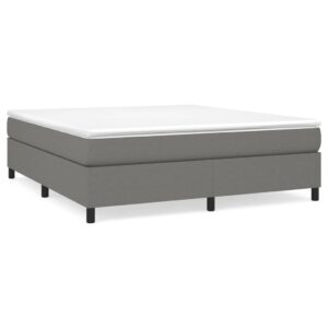 Κρεβάτι Boxspring με Στρώμα Σκούρο Γκρι 160x200 εκ Υφασμάτινο