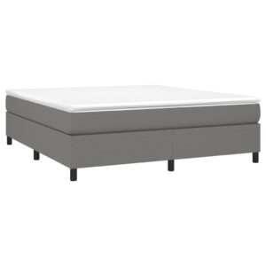 Κρεβάτι Boxspring με Στρώμα Σκούρο Γκρι 160x200 εκ Υφασμάτινο