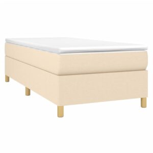 Κρεβάτι Boxspring με Στρώμα Κρεμ 80 x 200 εκ. Υφασμάτινο