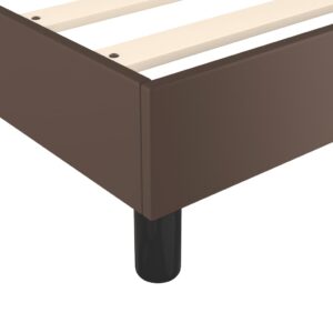 Κρεβάτι Boxspring με Στρώμα Καφέ 140x200εκ. από Συνθετικό Δέρμα