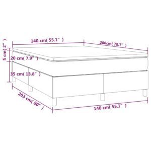 Κρεβάτι Boxspring με Στρώμα Καφέ 140x200εκ. από Συνθετικό Δέρμα