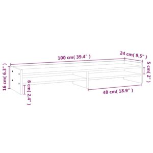 Βάση Οθόνης 100x24x16 εκ. από Μασίφ Ξύλο Πεύκου