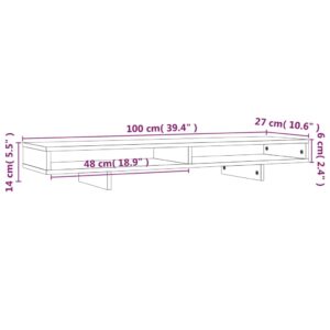 Βάση Οθόνης 100x27x14 εκ. από Μασίφ Ξύλο Πεύκου