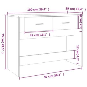 Τραπεζι Κονσόλα Γυαλιστερό Λευκό 100x39x75 εκ. Επεξεργ. Ξύλο