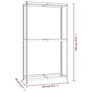 Ραφιέρες Ελαστικών 2 Επιπέδων 4 τεμ. Ασημί 110x40x180 εκ Ατσάλι