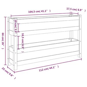 Ζαρντινιέρα 112x25x66 εκ. από Μασίφ Ξύλο Πεύκου