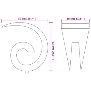 Σιντριβάνι Πισίνας Ασημί 50 x 30 x 53 εκ. από Ανοξείδωτο Ατσάλι