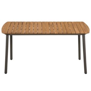 44234  Garden Table 150x90x72cm Solid Acacia Wood and Steel