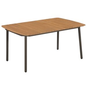 44234  Garden Table 150x90x72cm Solid Acacia Wood and Steel