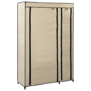 282424  Folding Wardrobes 2 pcs Cream 110x45x175 cm Fabric