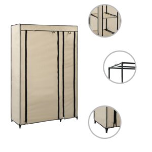 282424  Folding Wardrobes 2 pcs Cream 110x45x175 cm Fabric