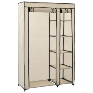 282424  Folding Wardrobes 2 pcs Cream 110x45x175 cm Fabric