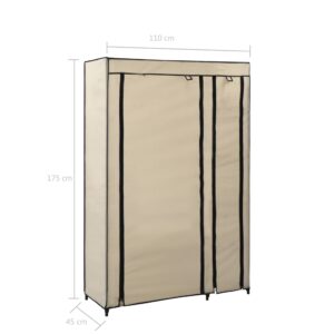 282424  Folding Wardrobes 2 pcs Cream 110x45x175 cm Fabric