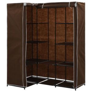 282450  Corner Wardrobe Brown 130x87x169 cm