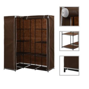 282450  Corner Wardrobe Brown 130x87x169 cm