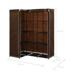 282450  Corner Wardrobe Brown 130x87x169 cm