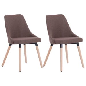 283628  Dining Chairs 2 pcs Brown Fabric