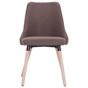 283628  Dining Chairs 2 pcs Brown Fabric