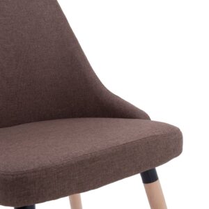 283628  Dining Chairs 2 pcs Brown Fabric