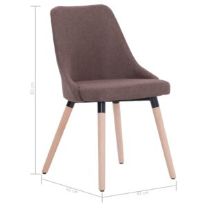 283628  Dining Chairs 2 pcs Brown Fabric