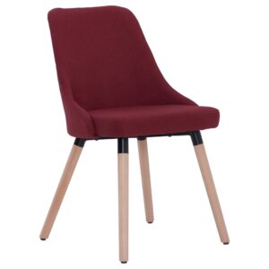 283633  Dining Chairs 2 pcs Wine Red Fabric