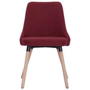 283633  Dining Chairs 2 pcs Wine Red Fabric