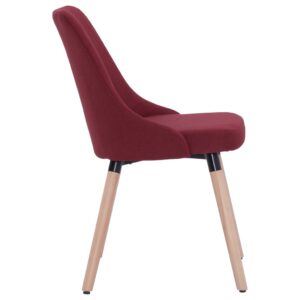 283633  Dining Chairs 2 pcs Wine Red Fabric