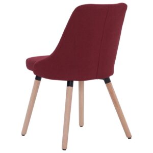 283633  Dining Chairs 2 pcs Wine Red Fabric