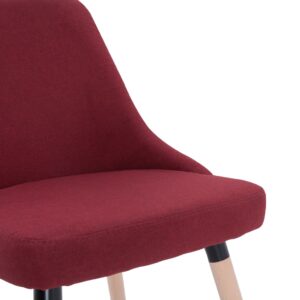 283633  Dining Chairs 2 pcs Wine Red Fabric