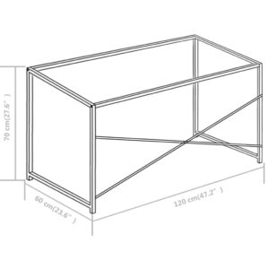 Γραφείο Υπολογιστή Λευκό και Χρώμα Δρυός 120 x 60 x 70 εκ.