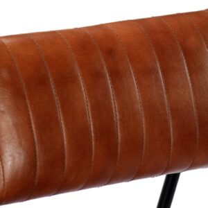 282903  Rocking Chair Brown Real Leather