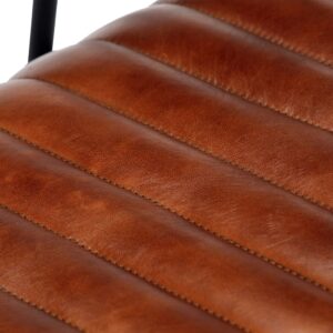 282903  Rocking Chair Brown Real Leather