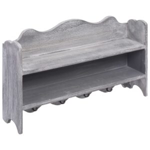 284234  Wall Mounted Coat Rack Grey 50x10x30 cm Wood