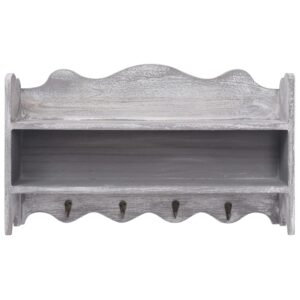 284234  Wall Mounted Coat Rack Grey 50x10x30 cm Wood