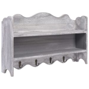 284234  Wall Mounted Coat Rack Grey 50x10x30 cm Wood