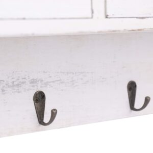 284239  Wall Mounted Coat Rack White 50x10x34 cm Wood