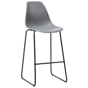 281504  Bar Stools 4 pcs Grey Plastic