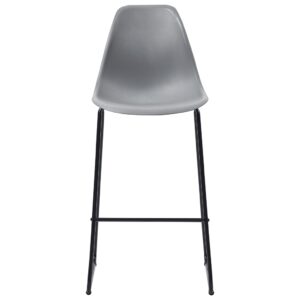 281504  Bar Stools 4 pcs Grey Plastic