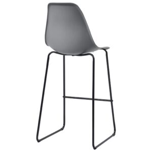 281504  Bar Stools 4 pcs Grey Plastic