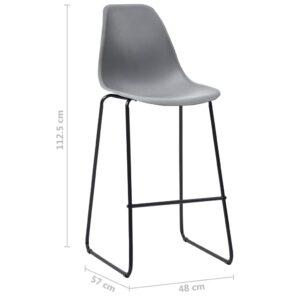 281504  Bar Stools 4 pcs Grey Plastic