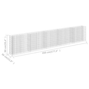 Συρματοκιβώτιο-Γλάστρα Υπερυψωμένη 450x30x90 εκ. Γαλβ. Χάλυβας