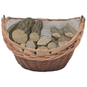 286988  Firewood Basket with Handle 60x44x55 cm Natural Willow