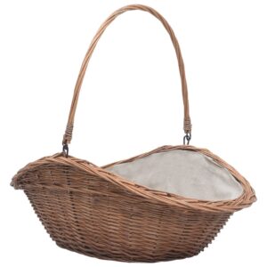 286988  Firewood Basket with Handle 60x44x55 cm Natural Willow