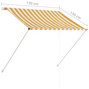 Τέντα Συρόμενη Κίτρινο / Λευκό 100 x 150 εκ.