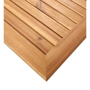 Τραπεζαρία Κήπου 140x80x75 εκ Μασίφ Ξύλο Teak/Ανοξείδωτο Ατσάλι