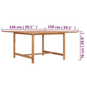 Τραπέζι Κήπου 150 x 150 x 76 εκ. από Μασίφ Ξύλο Teak