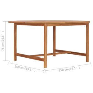 Τραπέζι Κήπου 150 x 150 x 75 εκ. από Μασίφ Ξύλο Teak