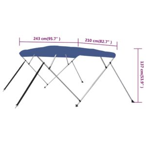 Τέντα Σκάφους με 4 Αψίδες Μπλε 243 x 210 x 137 εκ.