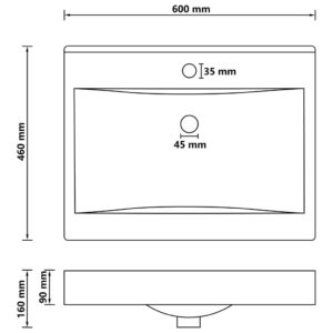 Νιπτήρας με Οπή Βρύσης Σκούρο Πράσινο Ματ 60 x 46 εκ. Κεραμικός